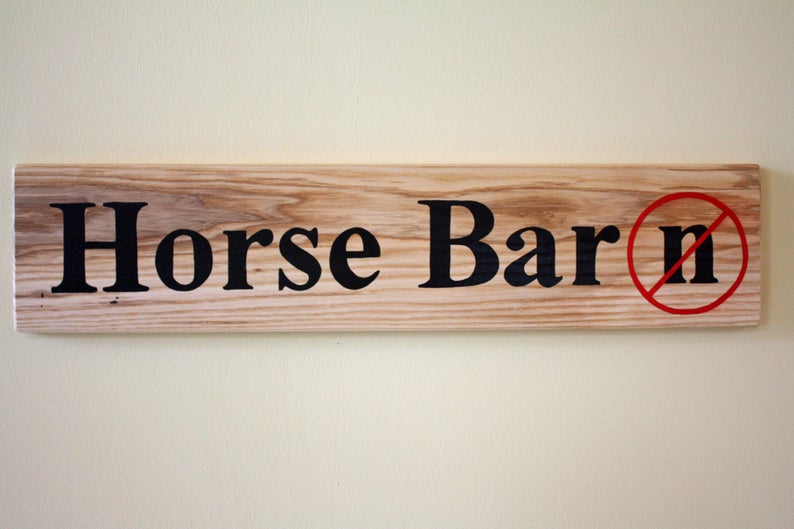 1 horse bar hand painted sign