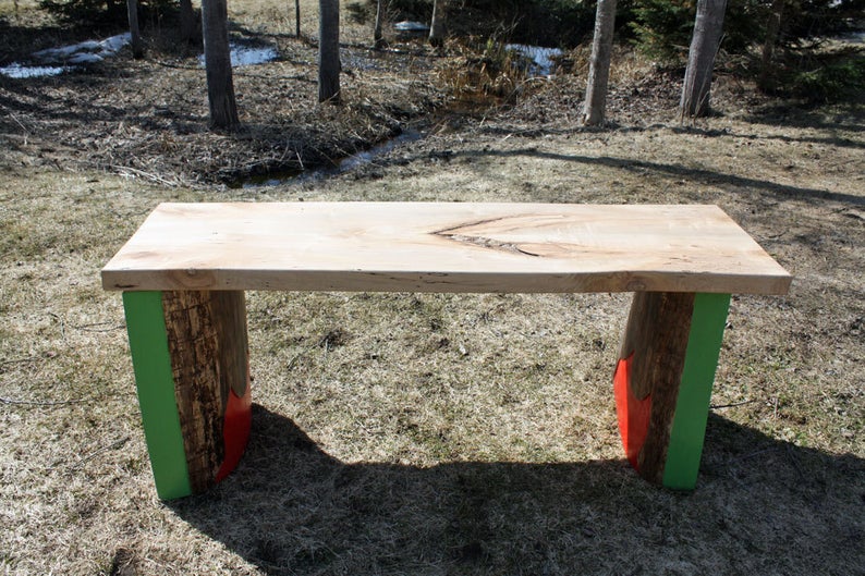 1 pine and maple bench large