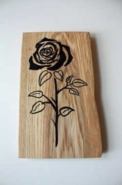 2 - 6 rose hand painted