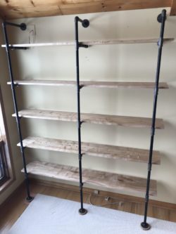 Bookshelf - Wormy Maple - Iron Pipe - Showroom 2