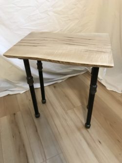 Table - Wormy Maple with Iron Pipe Legs 3