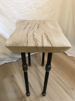 Table - Wormy Maple with Iron Pipe Legs 4