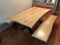 Table and Benches - McCutcheon - Live Edge Ash 2