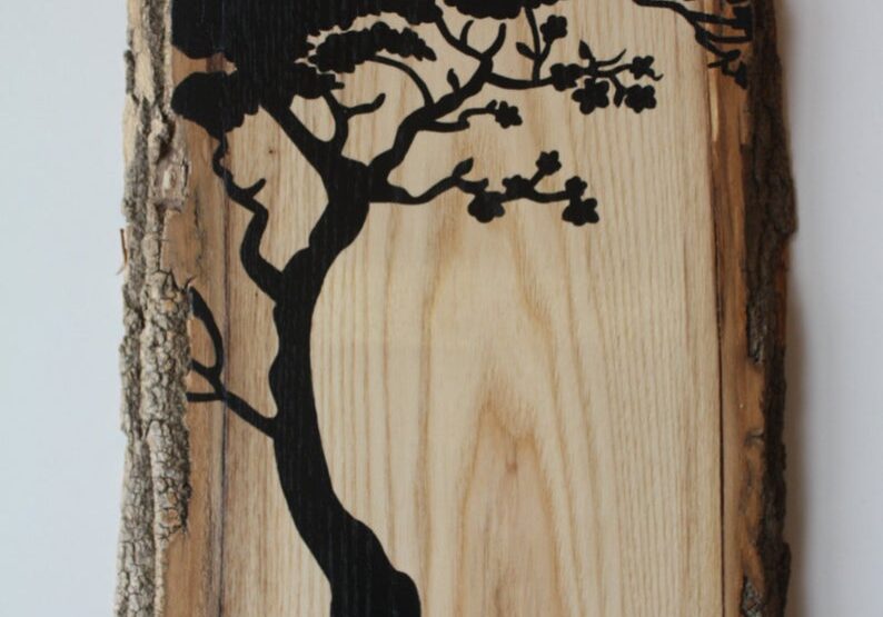 1 - 1 tree hand painted
