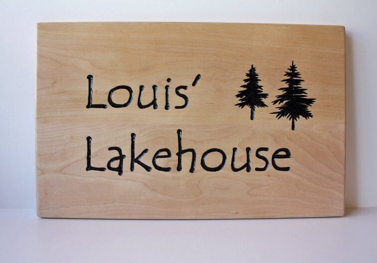 1 louis lakehouse hand carved and painted sign