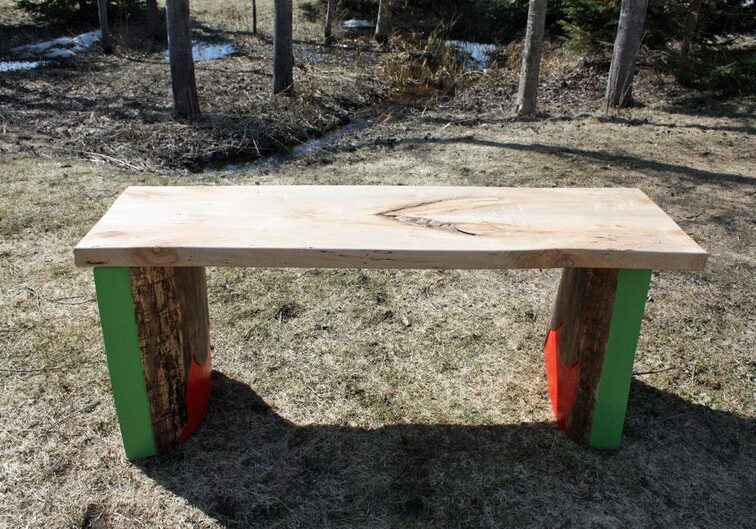 1 pine and maple bench large