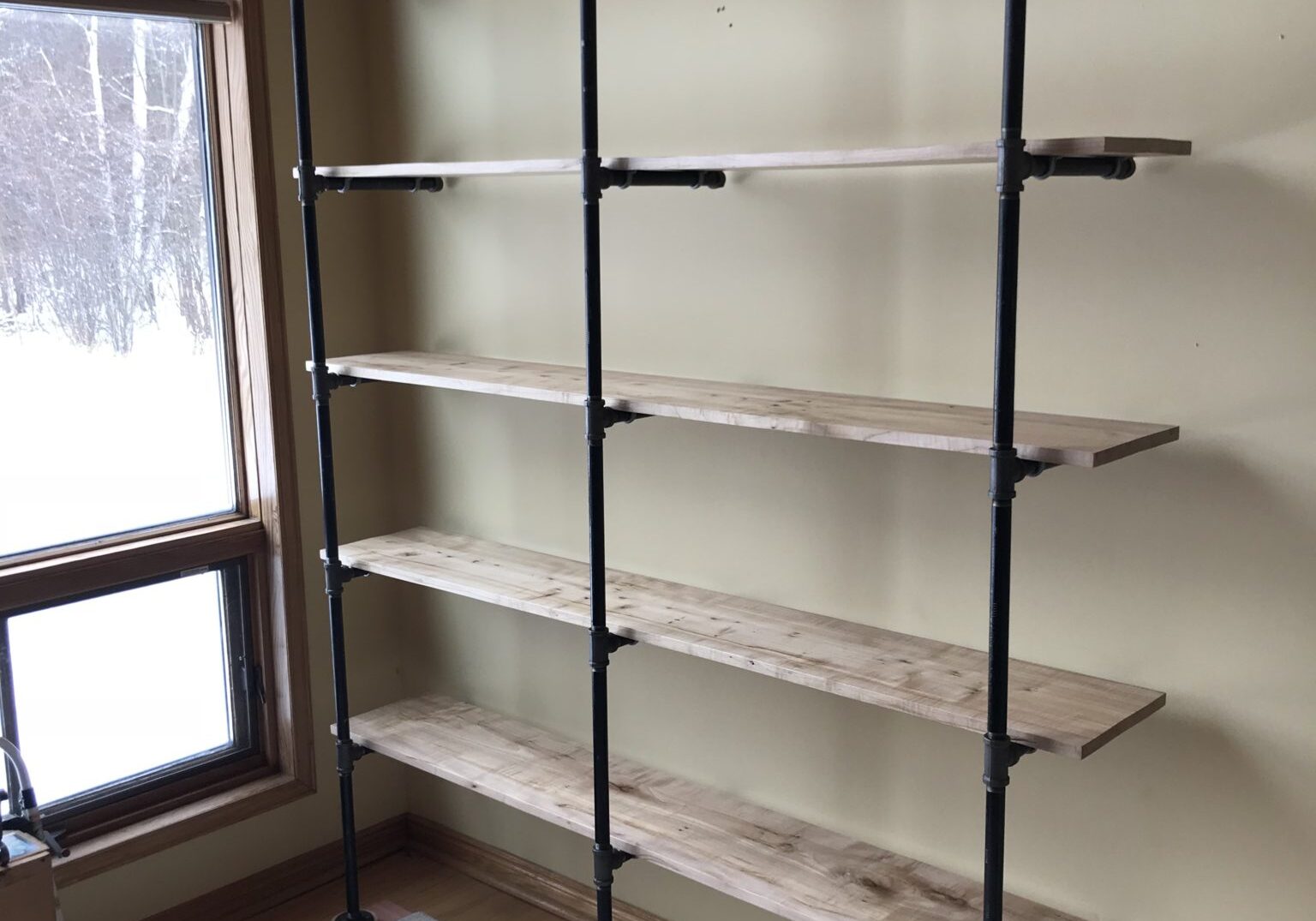 Bookshelf - Wormy Maple - Iron Pipe - Showroom 1