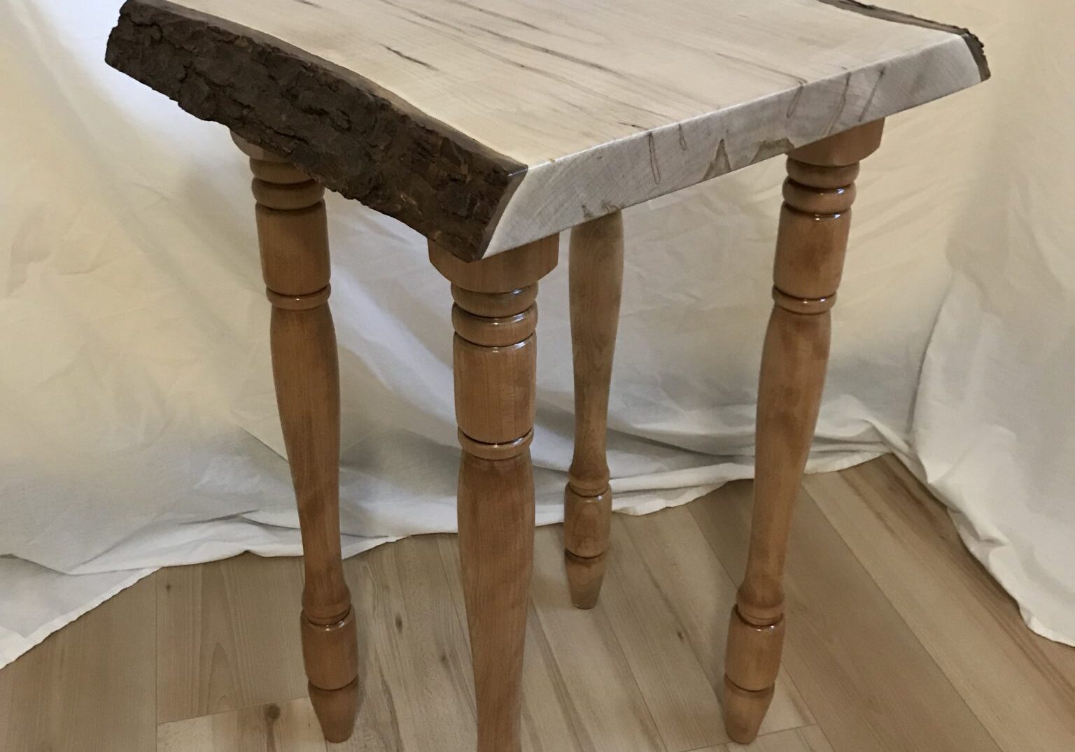 Table - Side Wormy Maple w Repurposed Legs 1